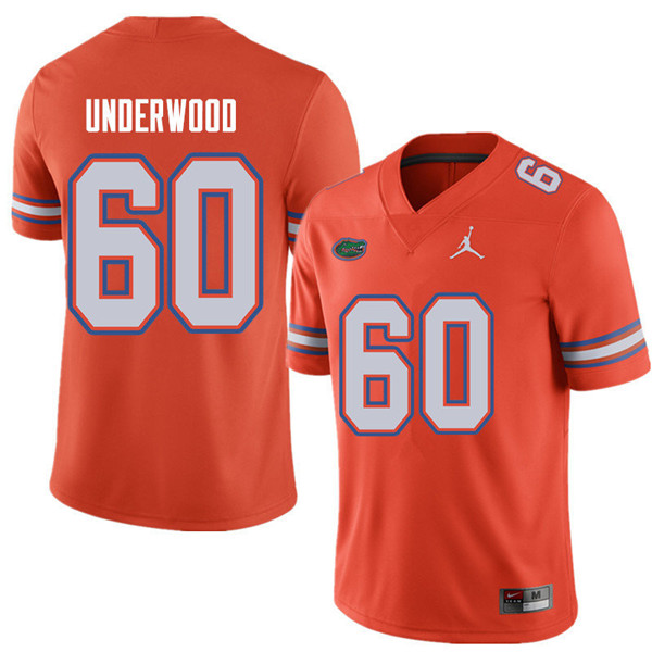 Jordan Brand Men #60 Houston Underwood Florida Gators College Football Jerseys Sale-Orange - Click Image to Close